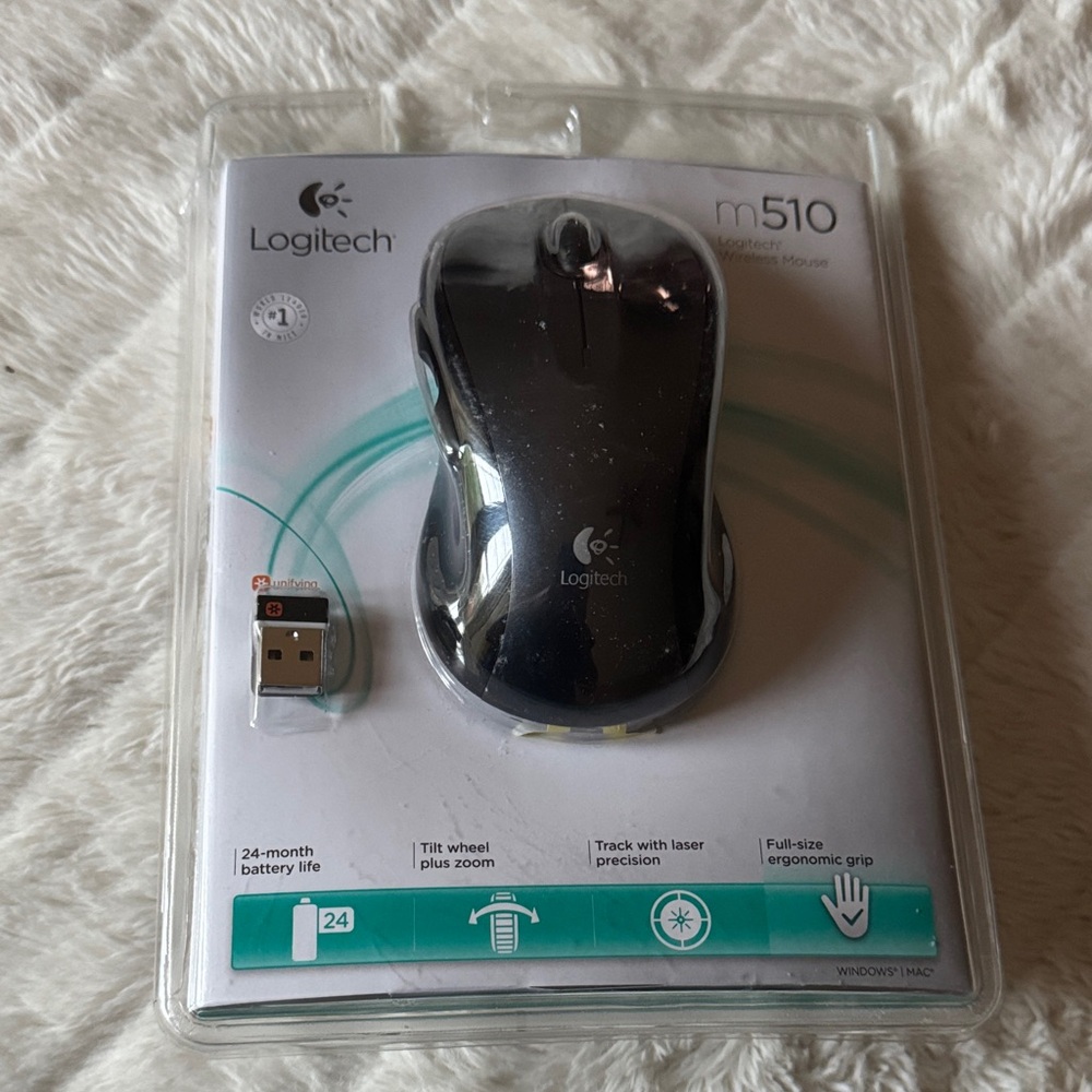 Logitech M510 Wireless Mouse - Glossy Black